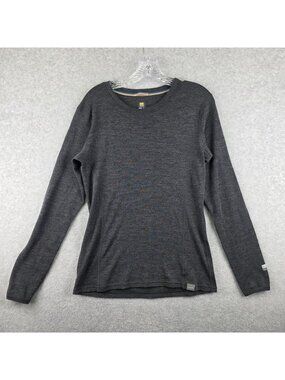 MERIWOOL Shirt Mens L Gray Long Sleeve Thermal Base Layer 250g Moisture